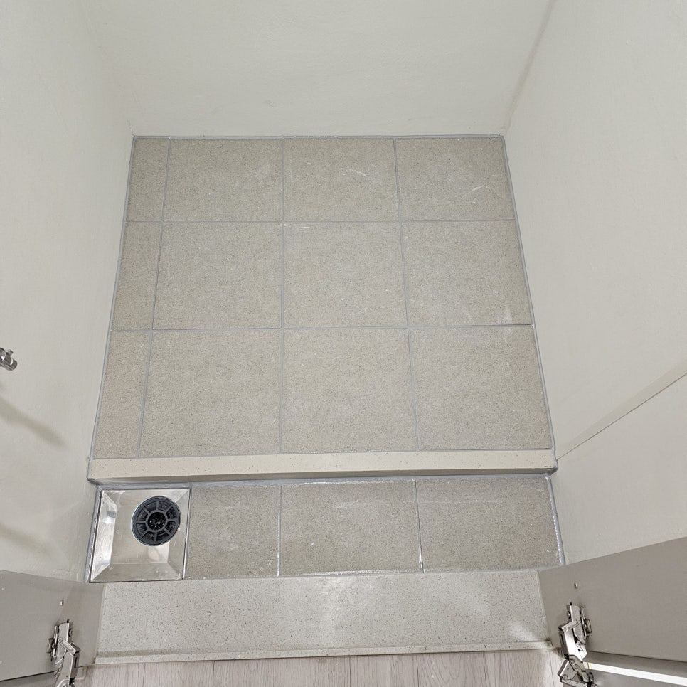 줄눈시공 마무리·양생 안내 현장 사진